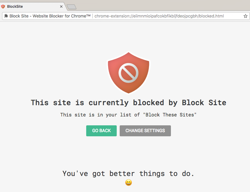 blocksite chrome extension blocked website