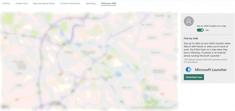 Microsoft family find my child feature