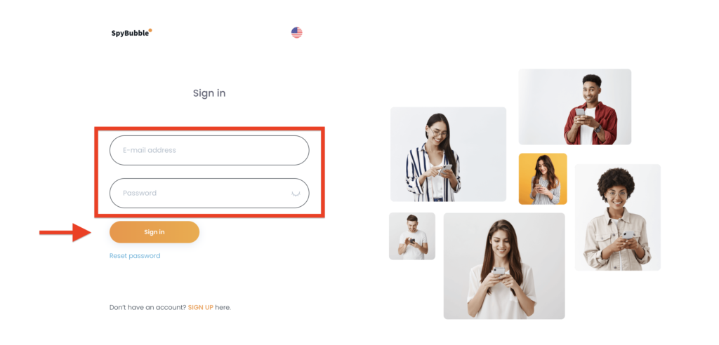 SpyBubble log in
